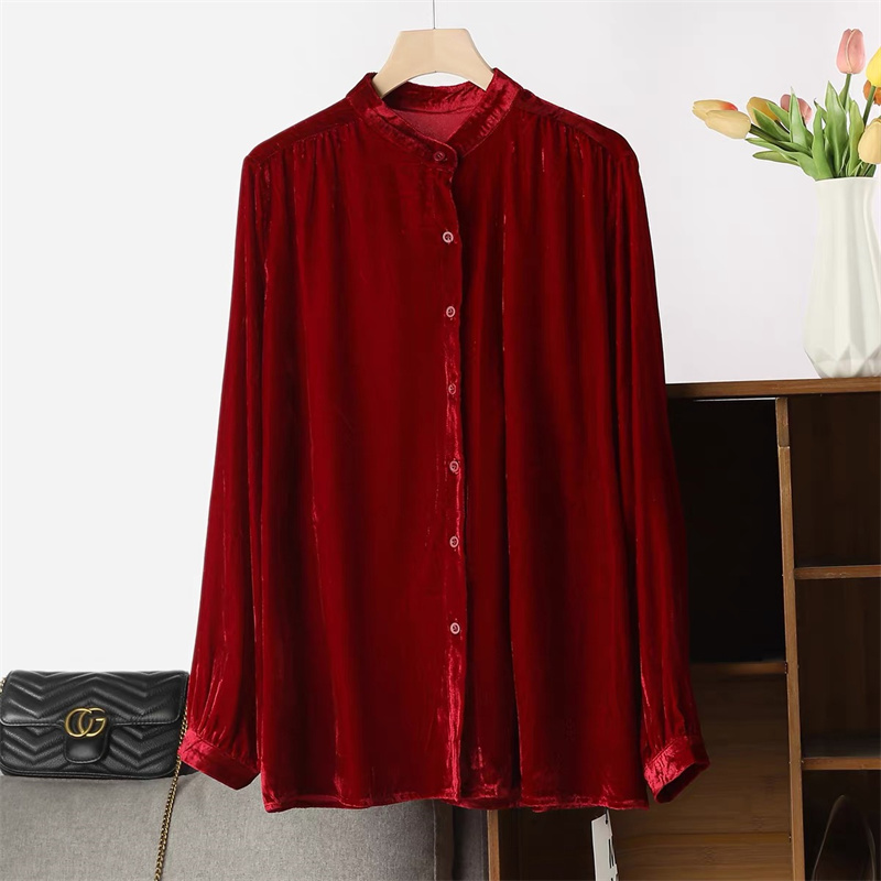 女性カジュアル無地女性シンプルなオフィス長袖シャツ春秋の新フ - Women'S Fashion Middle Ages のレビューと価格