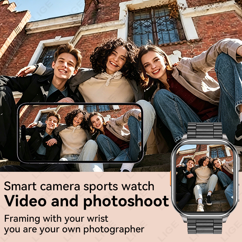 LIGE新型スマートウォッチ、カメラ搭載、写真・動画撮影、ロ - Women Fashion Video のレビューと価格