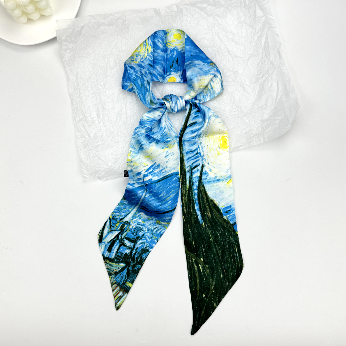 新しいリボンシルクロングスカーフ、女性用スキニーヘアネックタ - Women Fashion Necktie のレビューと価格