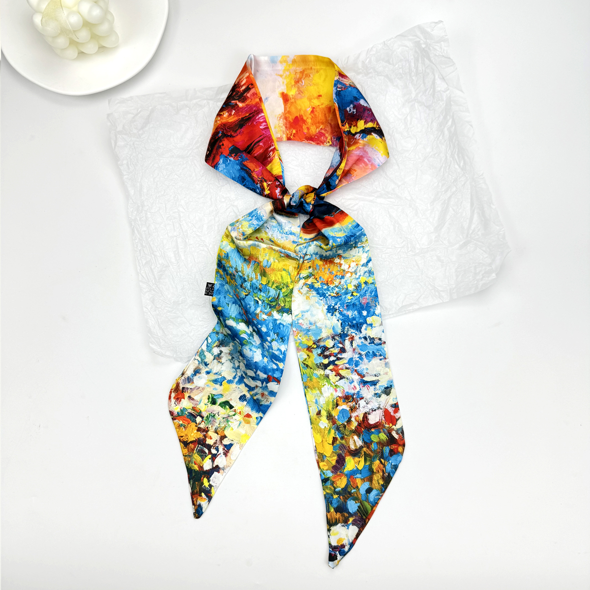 新しいリボンシルクロングスカーフ、女性用スキニーヘアネックタ - Women Fashion Necktie のレビューと価格