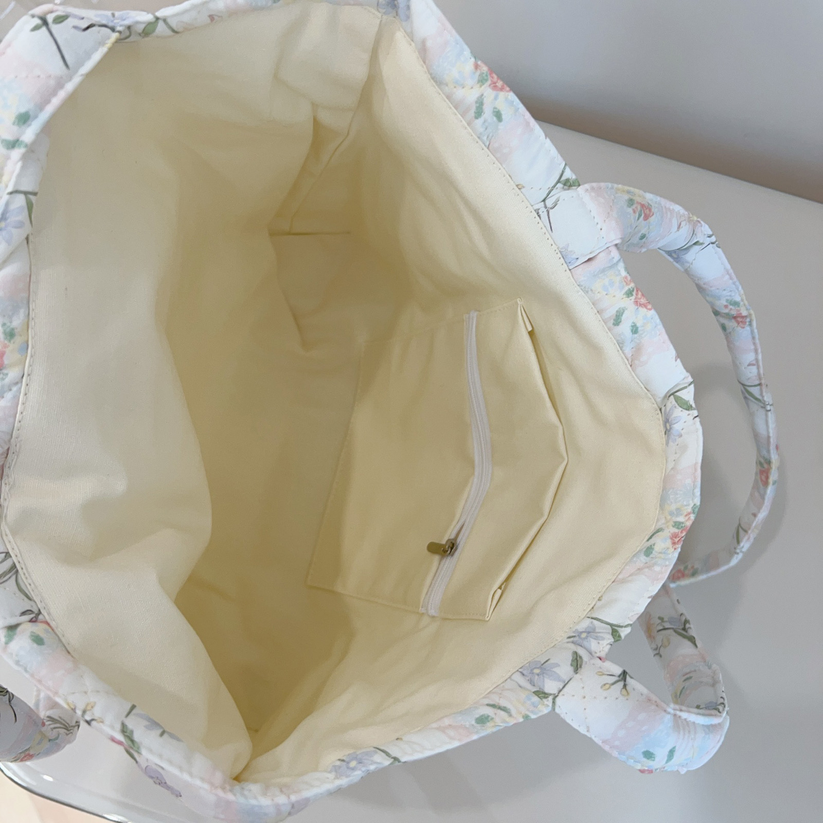 フランス風花柄キルティングトートバッグ レディース 大容量  - Canvas Tote Bag のレビューと価格