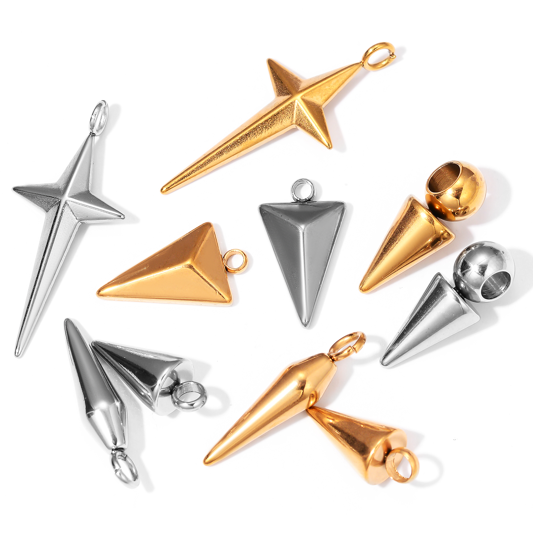 8 個ステンレス鋼コーンチャームペンダントパンク弾丸スパイク - Women'S Fashion Earrings のレビューと価格