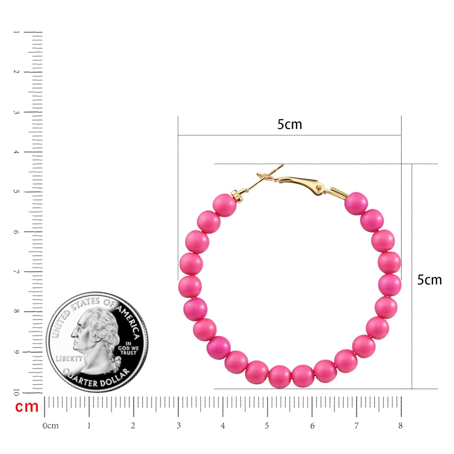 女性用ビーズフープイヤリング サークルビーズイヤリング ファ - Women'S Fashion Earrings のレビューと価格