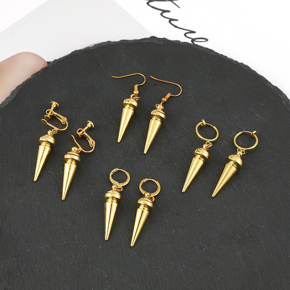 ファッションアニメゴールデンカラー千枚通し針ミニマリストイヤ - Women Fashion Jewellery のレビューと価格