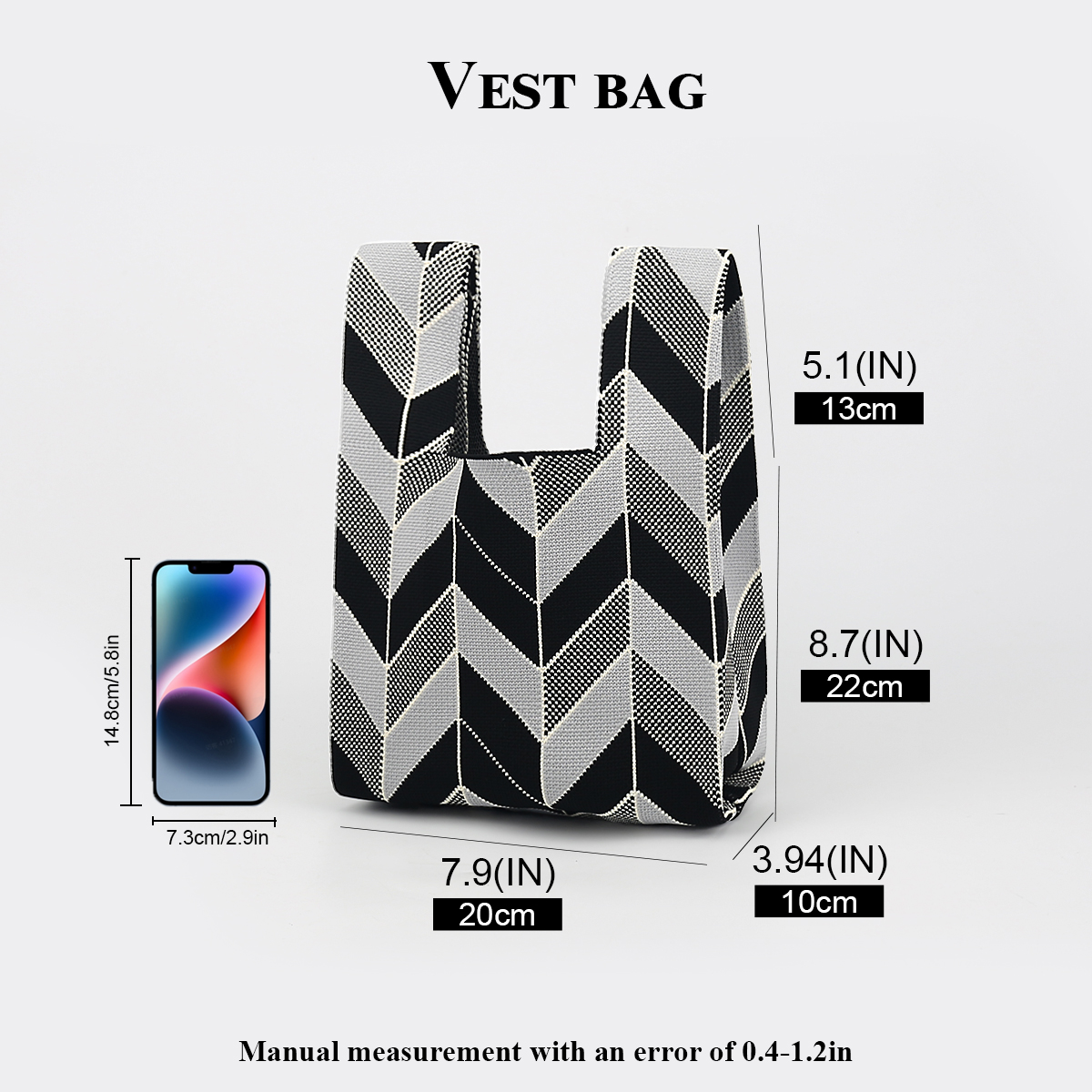 1ピースのストライプ柄ニットハンドバッグ、電話、傘、化粧品、 - Women'S Fashion Umbrella のレビューと価格