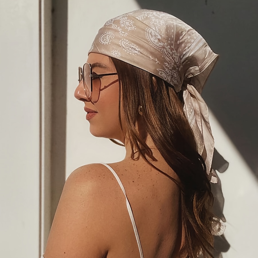 女性用スクエアシルクスカーフ,本物のシルク,ヘアリボン,高級 - Women Fashion Necktie のレビューと価格