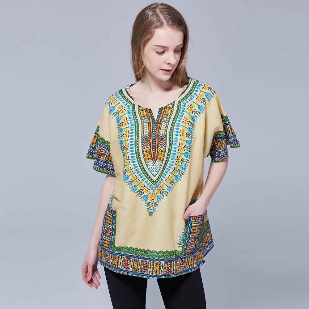Dashikiage-アフリカのユニセックスコットンTシャツ - Women'S Fashion From The 70S のレビューと価格