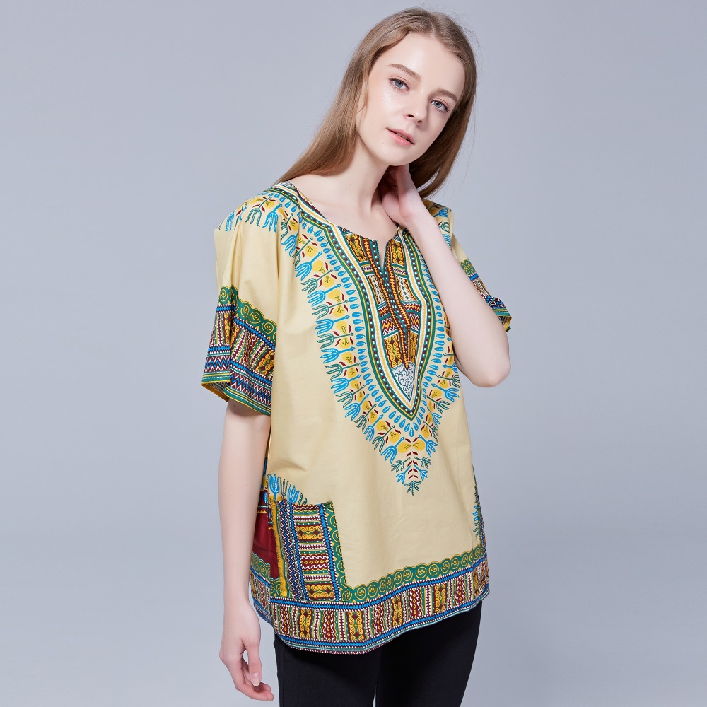Dashikiage-アフリカのユニセックスコットンTシャツ - Women'S Fashion From The 70S のレビューと価格