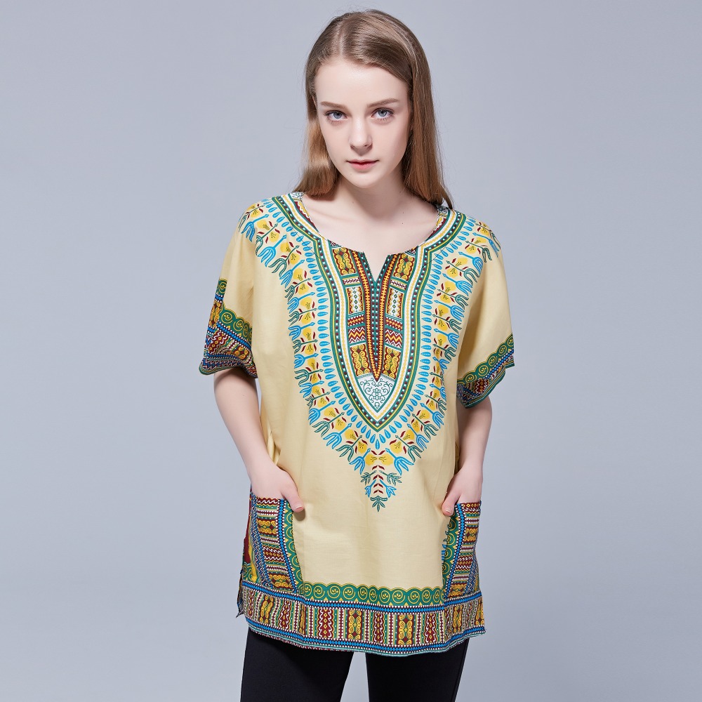 Dashikiage-アフリカのユニセックスコットンTシャツ - Women'S Fashion From The 70S のレビューと価格