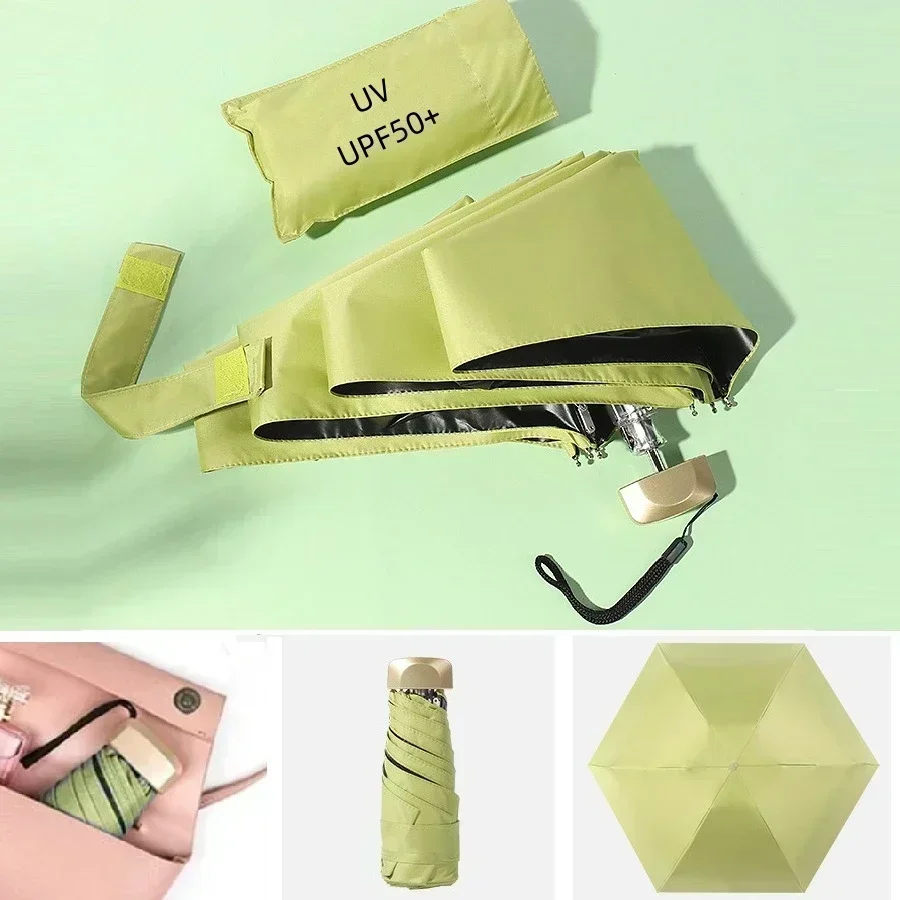 ミニ五つ折り傘日焼け止め日傘日焼け止め紫外線防止小型で持ち運 - Women'S Fashion Umbrella のレビューと価格