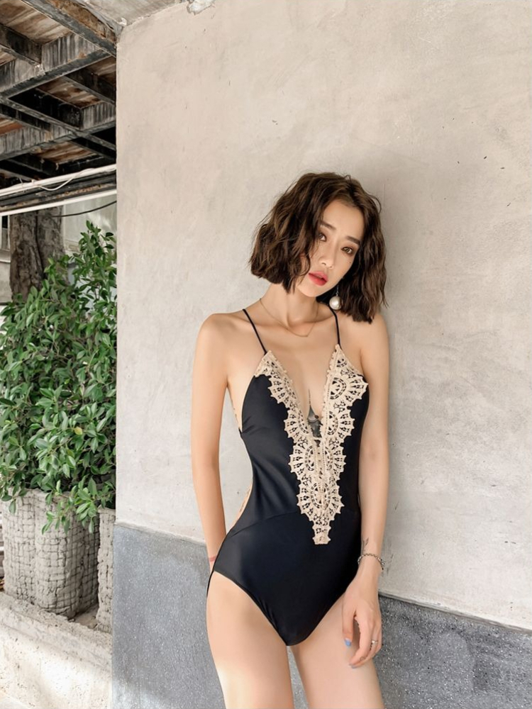 韓国ファッション 2026 新しい黒のバックレス水着女性のセ - Women'S Fashion Middle Ages のレビューと価格