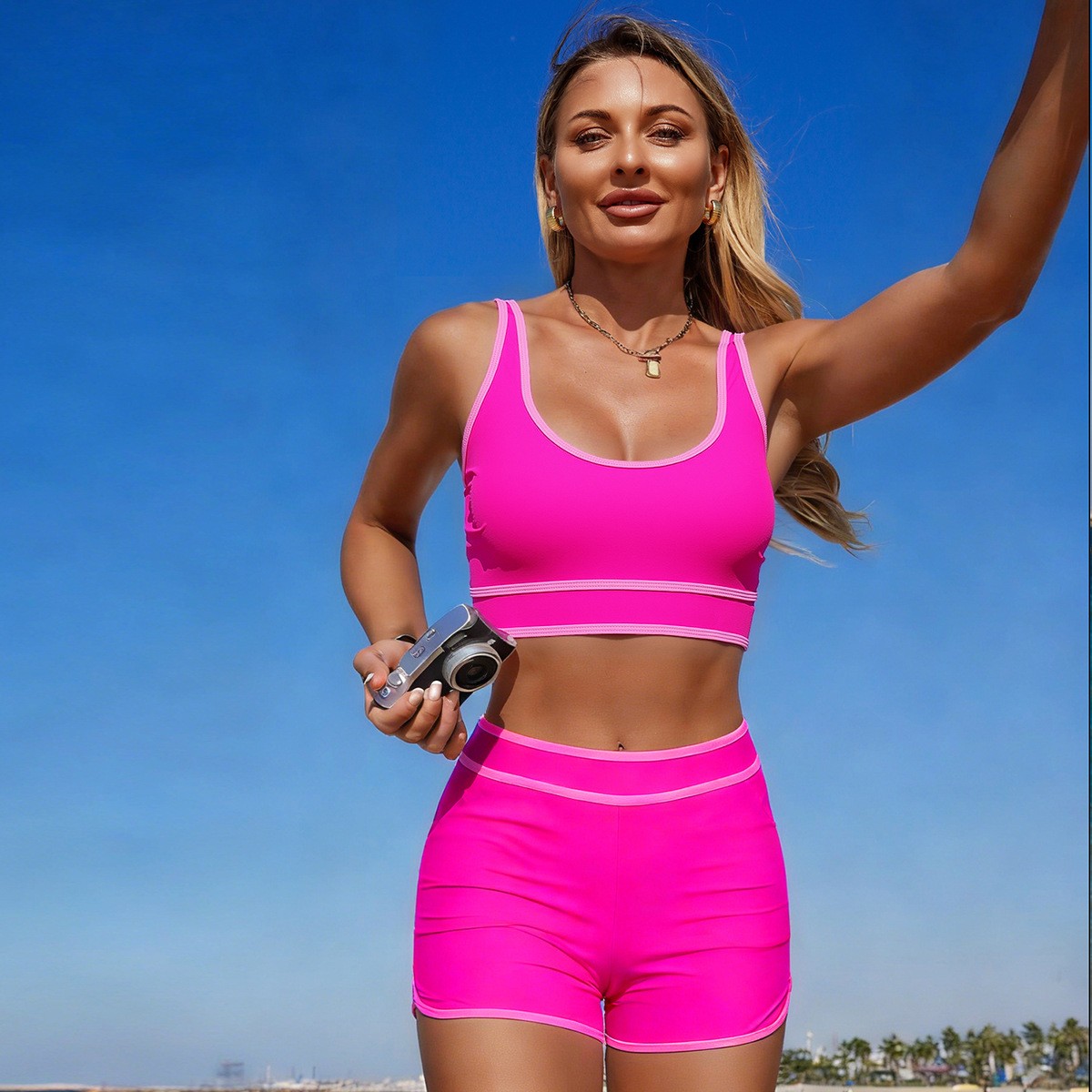 オリーブグリーンのビキニ、ノースリーブのクロップトップ、ハイ - Crop Top Women のレビューと価格