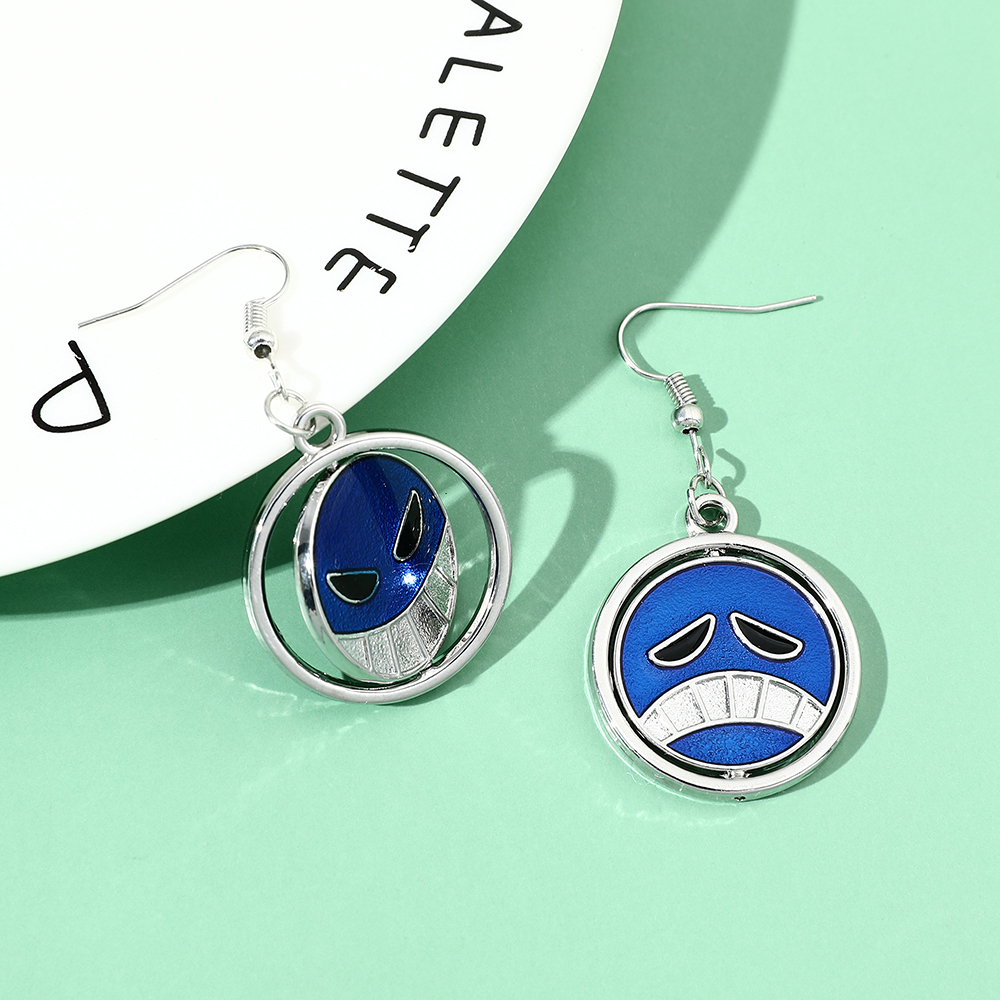クリエイティブ回転可能な笑顔の漫画アニメフィギュアイヤリング - Women'S Fashion Earrings のレビューと価格