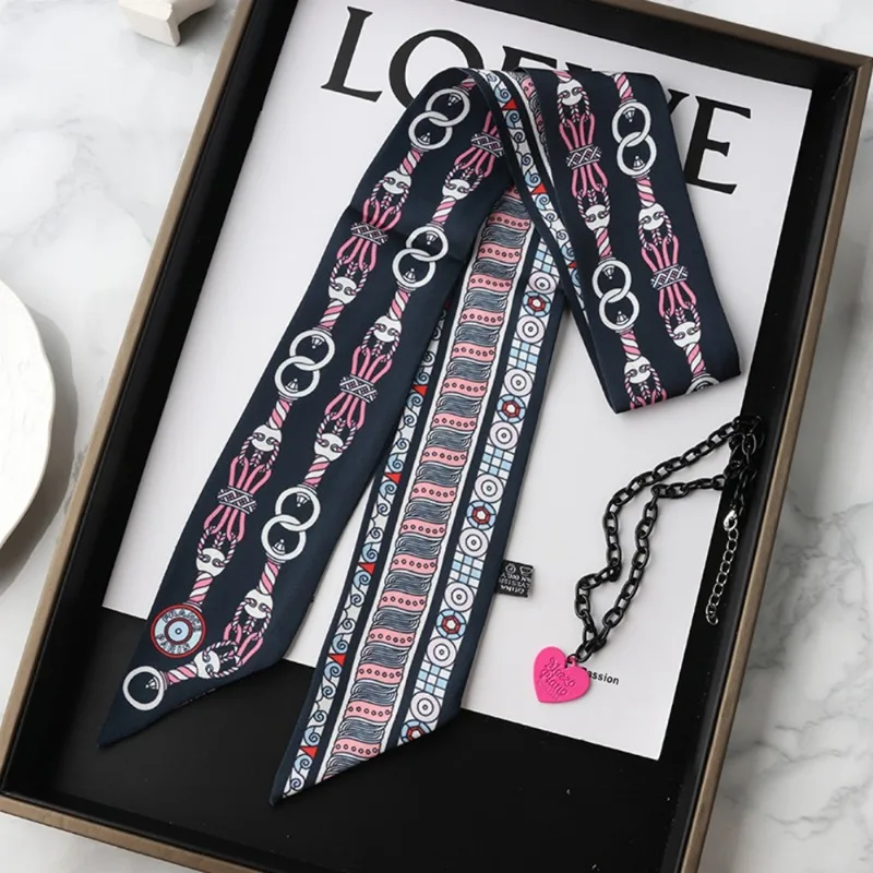 ファッションスキニーシルクスカーフ女性のためのファッションヘ - Women Fashion Necktie のレビューと価格