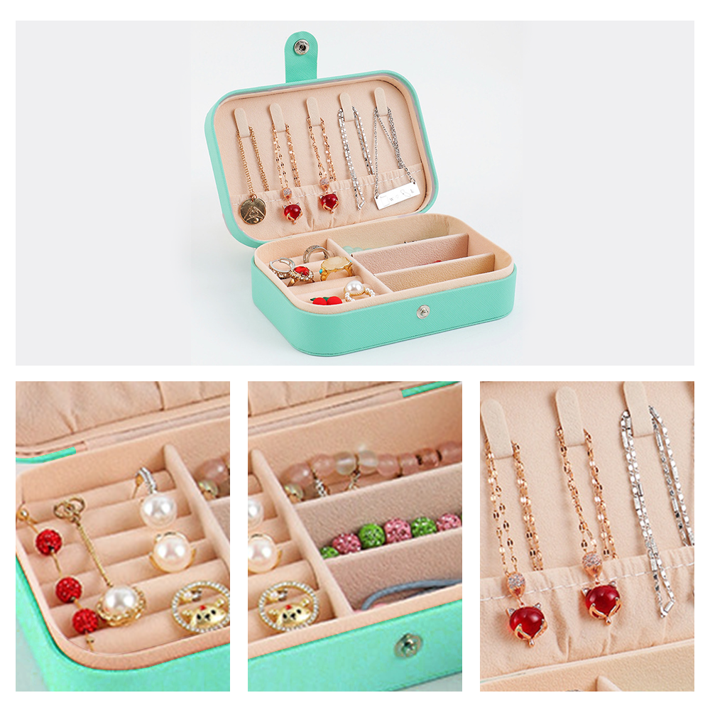 パーソナライズカスタマイズポータブルボタン式ジュエリーボック - Women'S Fashion Earrings のレビューと価格
