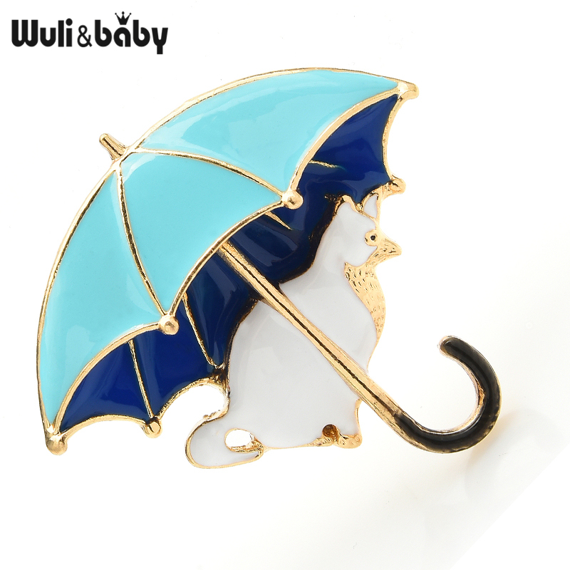 Wuli & ベビーかわいい猫傘の下のブローチ女性のためのエ - Women'S Fashion Umbrella のレビューと価格