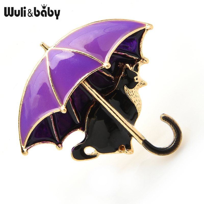 Wuli & ベビーかわいい猫傘の下のブローチ女性のためのエ - Women'S Fashion Umbrella のレビューと価格