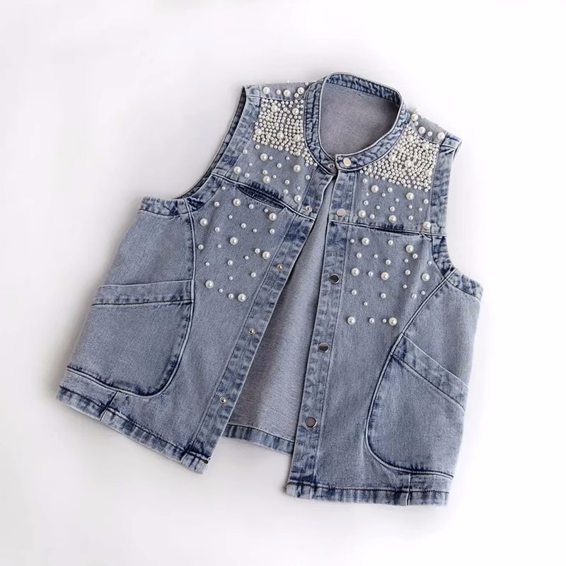 女性の色あせたデニムベスト,ノースリーブのストリートウェア, - Women Fashion Jeans Top のレビューと価格
