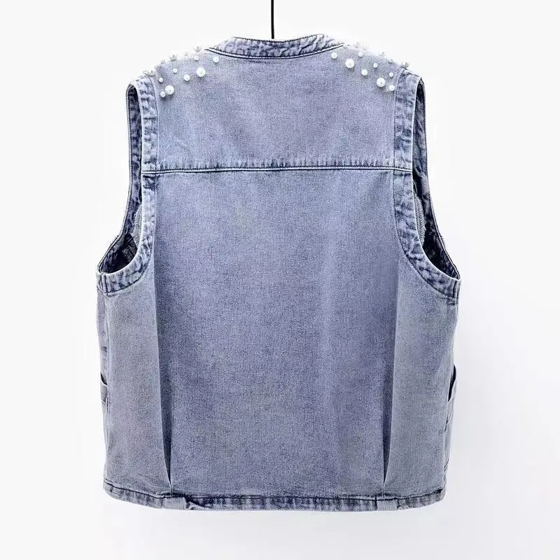 女性の色あせたデニムベスト,ノースリーブのストリートウェア, - Women Fashion Jeans Top のレビューと価格