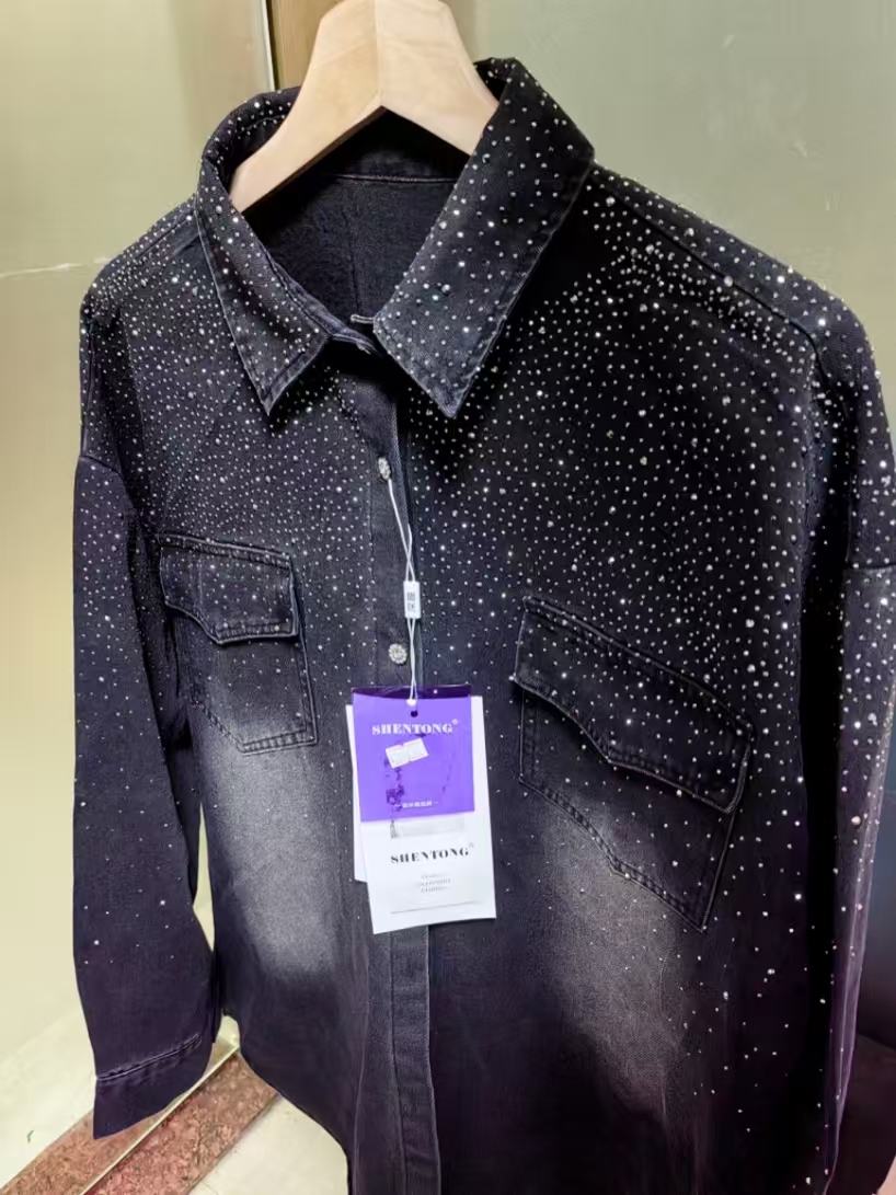 2025年秋の新作トレンドファッション、ホットドリルデニムシ - Women Fashion Jeans Top のレビューと価格