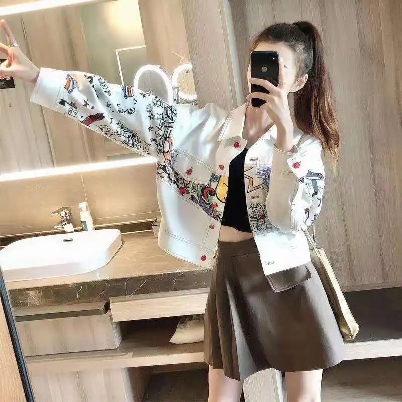 韓国女性のファッションレジャーカウボーイトップス生き抜く 2 - Women Fashion Jeans Top のレビューと価格