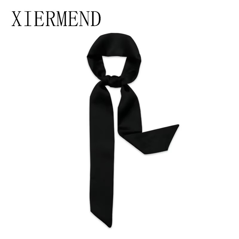 新しいロングバッグスカーフ女性ヘアバンド女性アクセサリー固体 - Women Fashion Necktie のレビューと価格