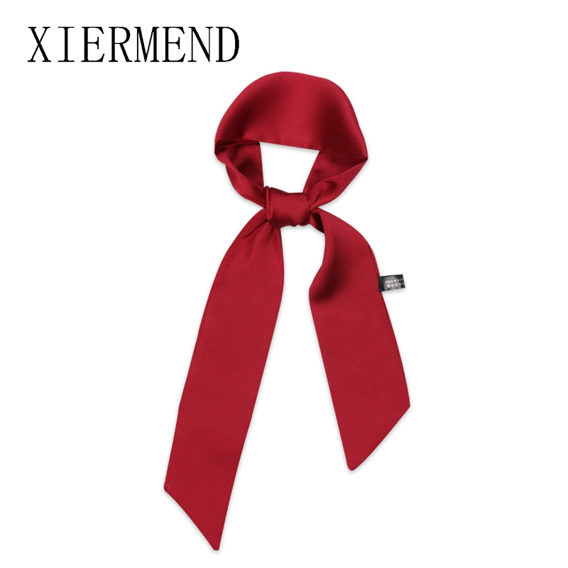 新しいロングバッグスカーフ女性ヘアバンド女性アクセサリー固体 - Women Fashion Necktie のレビューと価格