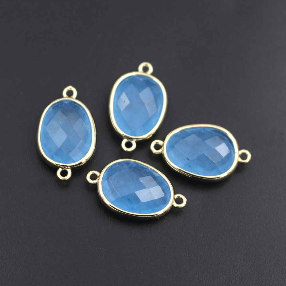 10 個ファッションファセット天然石コネクタオーバルラブラド - Women'S Fashion Earrings のレビューと価格