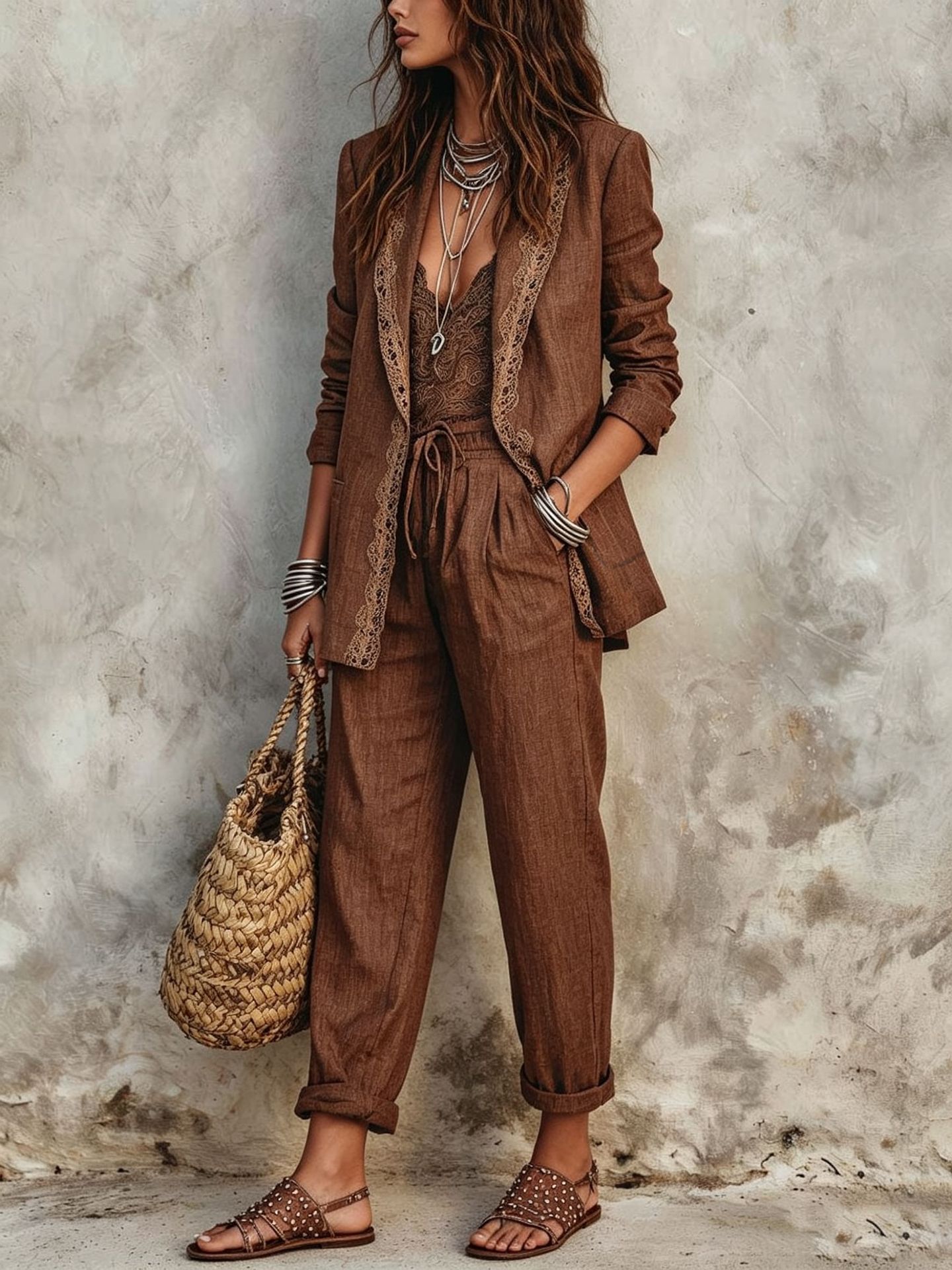 カジュアルブレザーツーピースセット レディース 秋ファッショ - Women Fashion Outfits のレビューと価格
