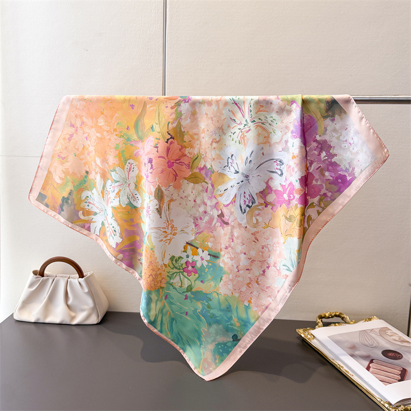 70*70 センチメートル正方形のシルクスカーフ女性のための - Women Fashion Necktie のレビューと価格