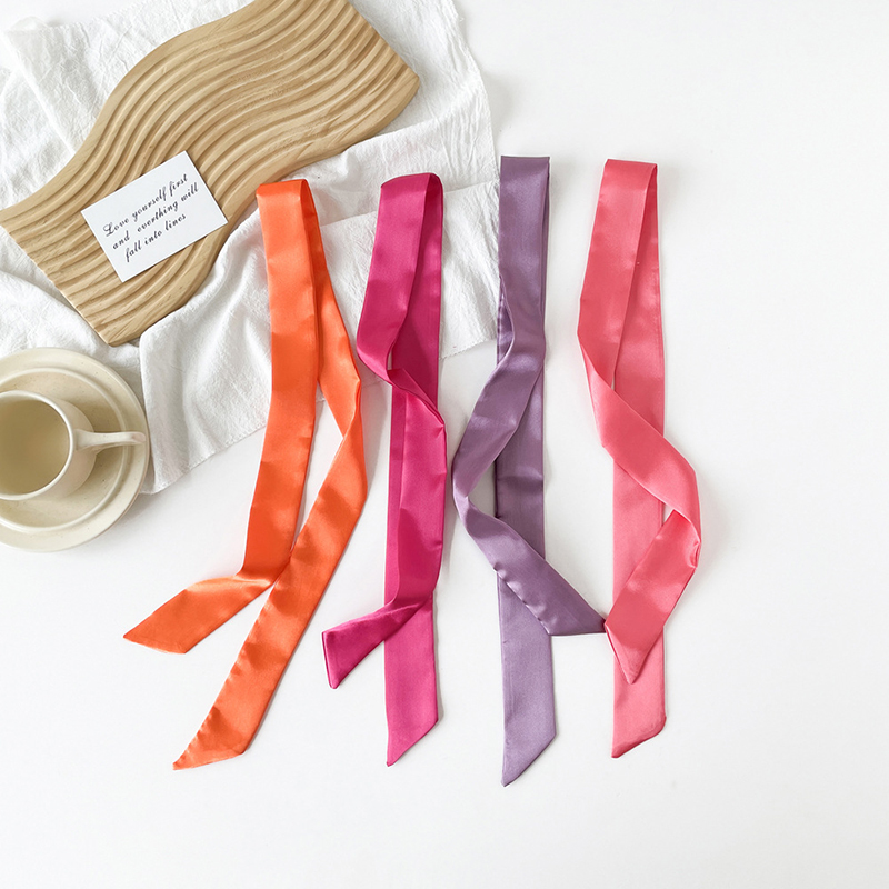 4 × 100 センチメートルサテンシルク狭いスカーフネッカ - Women Fashion Necktie のレビューと価格