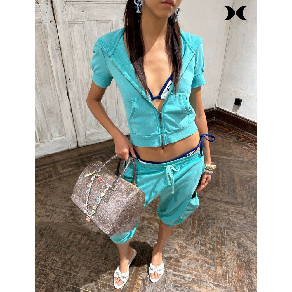 アメリカンストリートスパイスガールスタイル半袖フード付きジッ - Women Fashion Outfits のレビューと価格