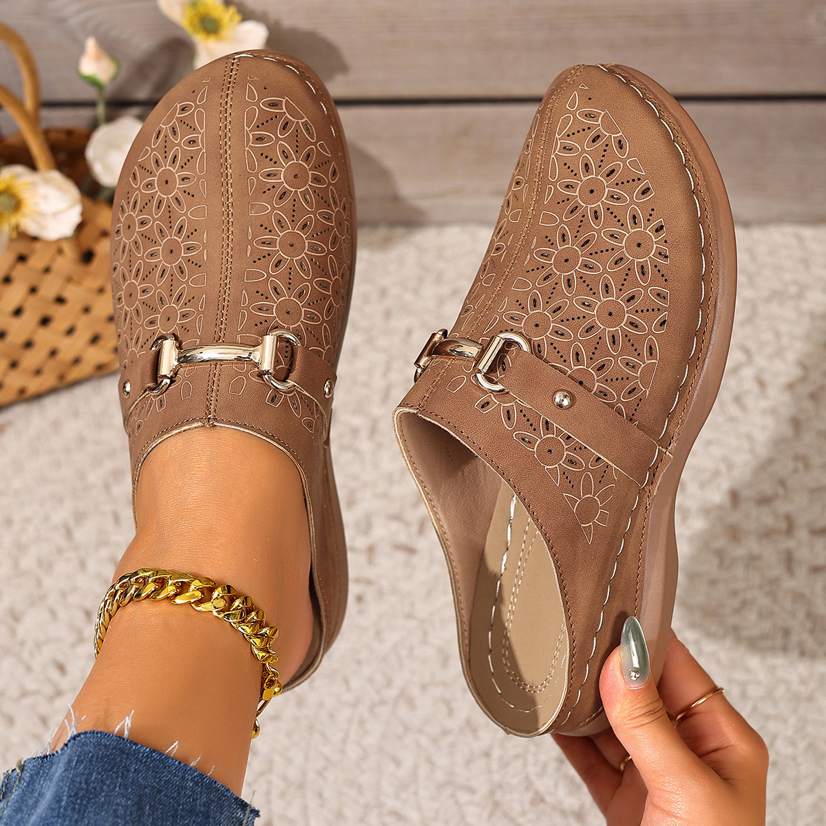 女性スリッパ軽量ファッションハーフサポートスリッパ屋外ウェー - Women'S Fashion Middle Ages のレビューと価格