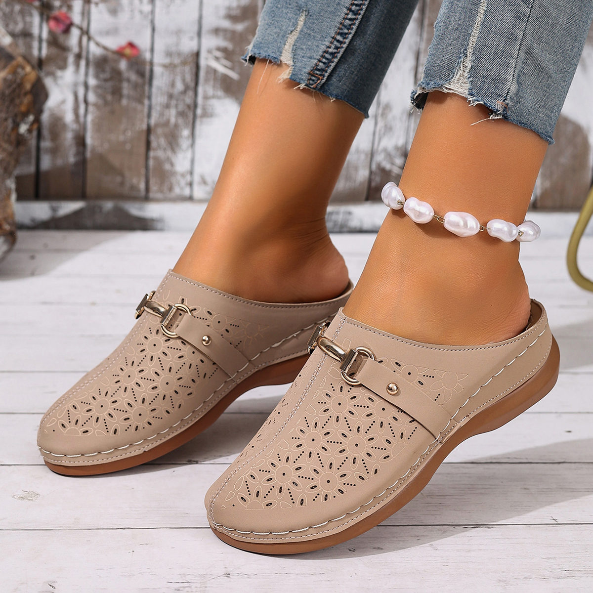 女性スリッパ軽量ファッションハーフサポートスリッパ屋外ウェー - Women'S Fashion Middle Ages のレビューと価格