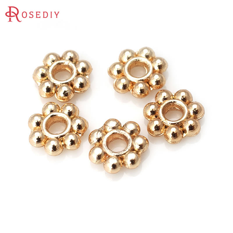 18K ゴールドカラー真鍮フラワースペーサーブレスレットビー - Women Fashion Jewellery のレビューと価格