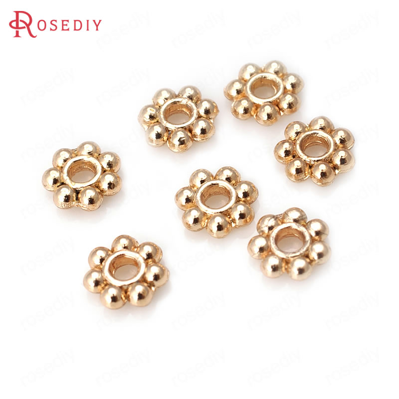 18K ゴールドカラー真鍮フラワースペーサーブレスレットビー - Women Fashion Jewellery のレビューと価格