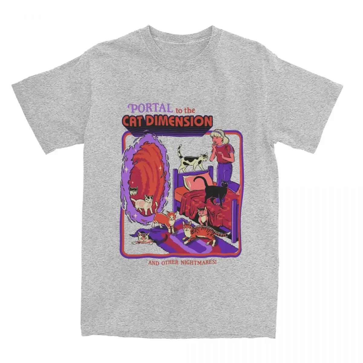 男性と女性のためのビンテージダークキャットTシャツ,ホラーT - Women'S Fashion From The 70S のレビューと価格