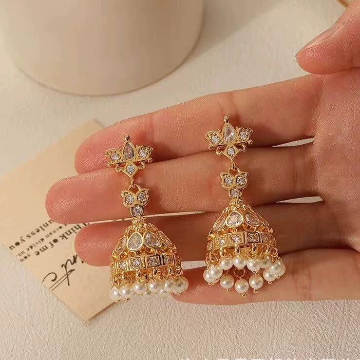 インド風の豪華な鳥かごイヤリング ファッション年次会議用 高 - Women'S Fashion Earrings のレビューと価格